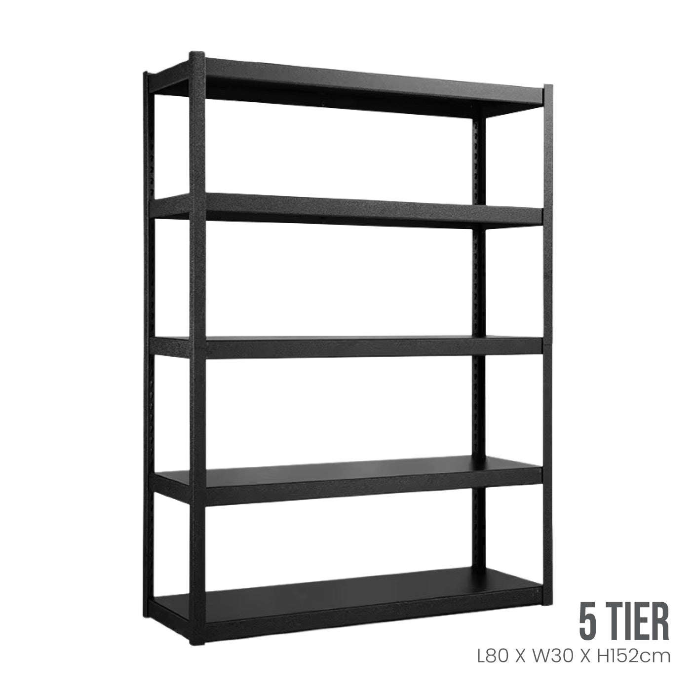5 TIER BOLTLESS RACK 80X30X147CM/BLACK (DIY) (HFH6722)