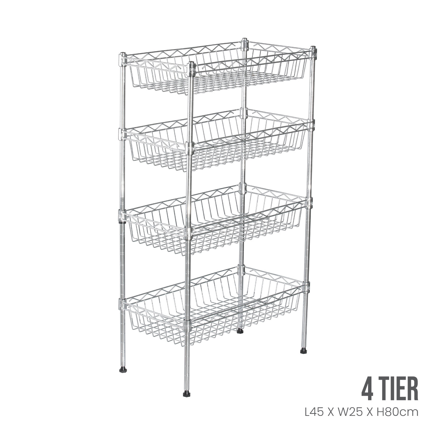 STORAGE RACK 4 TIER HKJ-C039 45X25X80CM/BASKET (HFH6836)