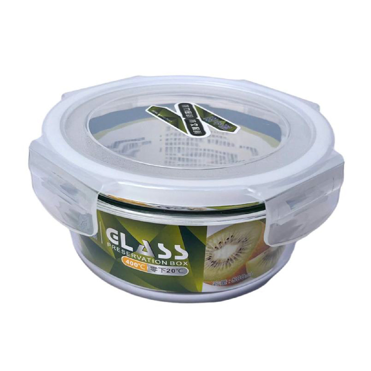 GLASS CONTAINER W/F.T LID 580ML/RD #H909 (HFH8902)
