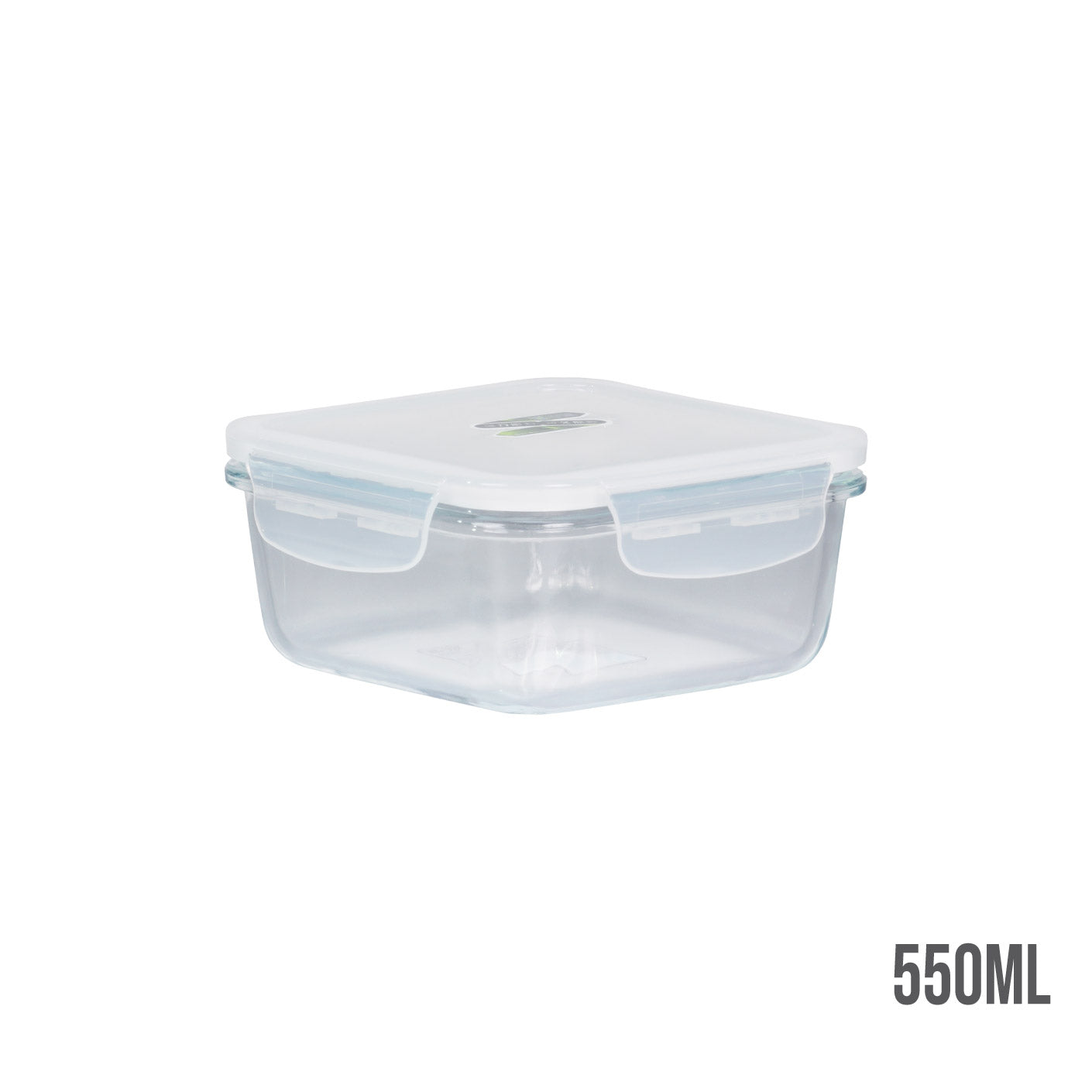 GLASS CONTAINER W/F.T LID 550ML/SQ #H906 (HFH8907)