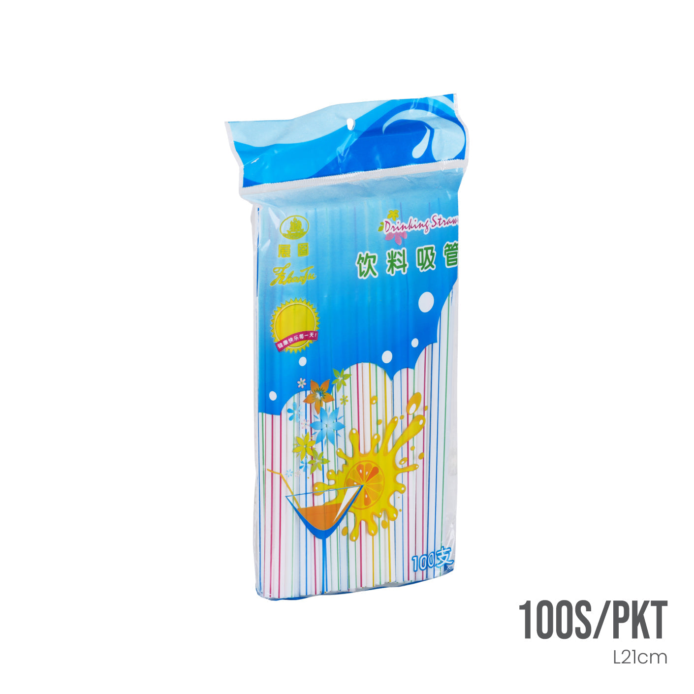 STRAW FLEXIBLE 21CM (100S/PKT) (HFH9018)
