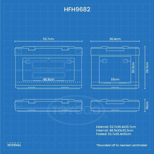 COLLAPSIBLE BOX W/LID L525XW365XH338MM (HFH9682)
