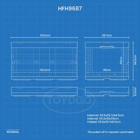 COLLAPSIBLE BOX L590XW395XH345MM (HFH9687)