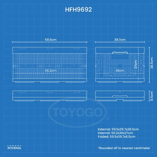 COLLAPSIBLE BASKET L590XW395XH285MM (HFH9692)