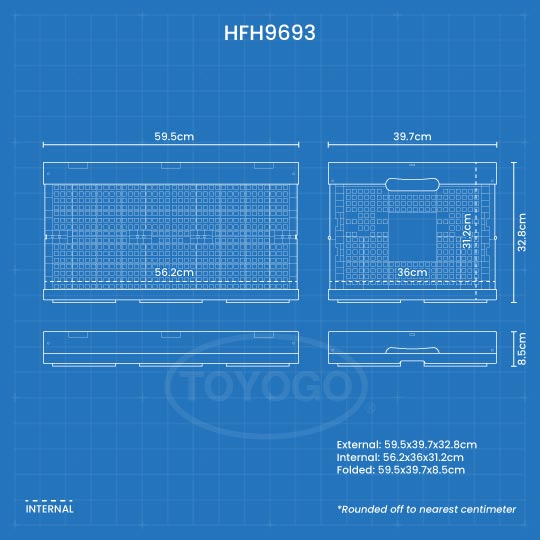 COLLAPSIBLE BASKET L590XW395XH330MM (HFH9693)