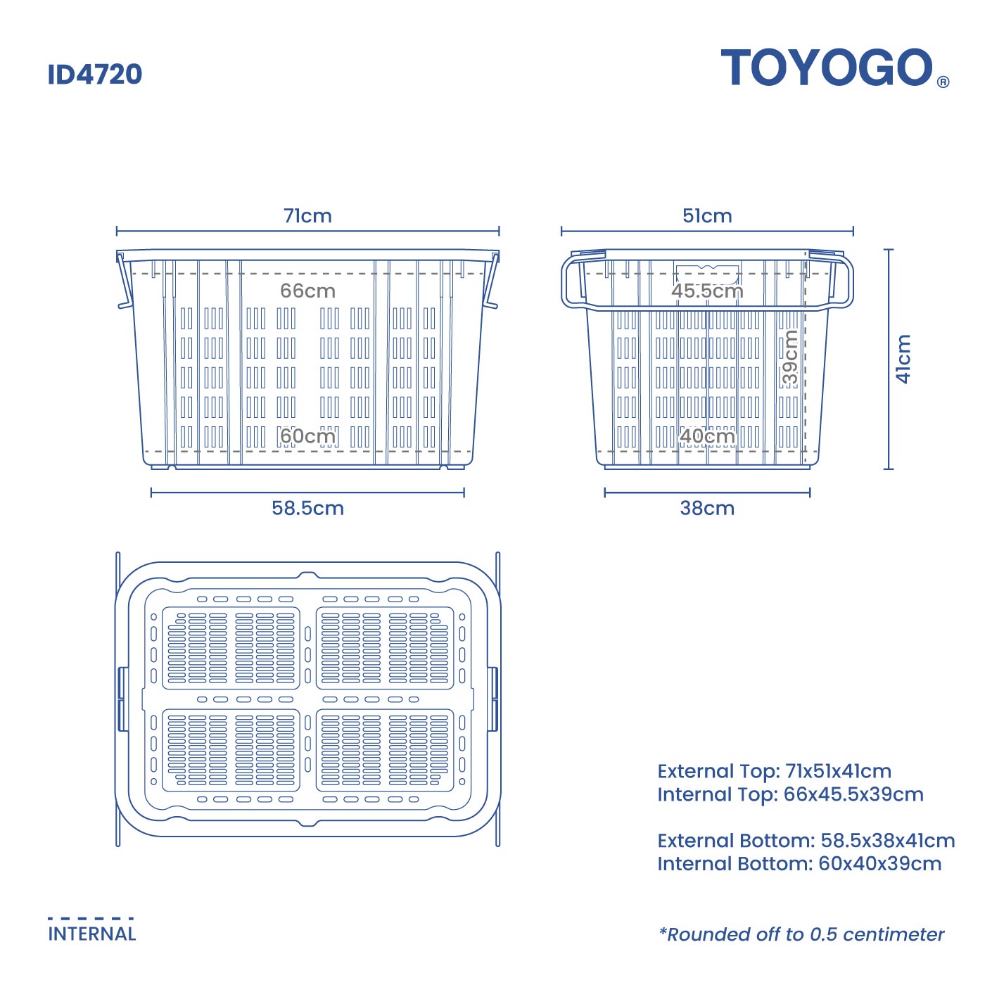 METAL HANDLE INDUSTRIAL BASKET (ID4720)