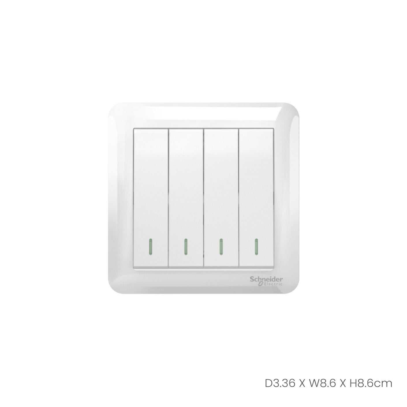 SWITCH 4GANG/1WAY 10A/A3G34B1A (A3G34B1A_WE_G2) (JK34B1)