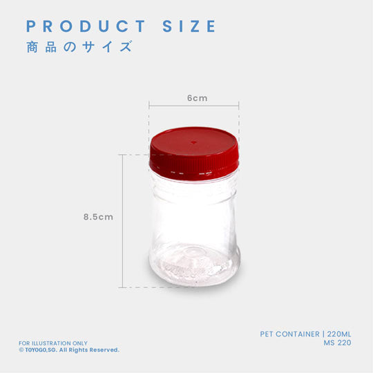 PET CONTAINER (220ML/RD) 66PC/PKT (MS220-66)