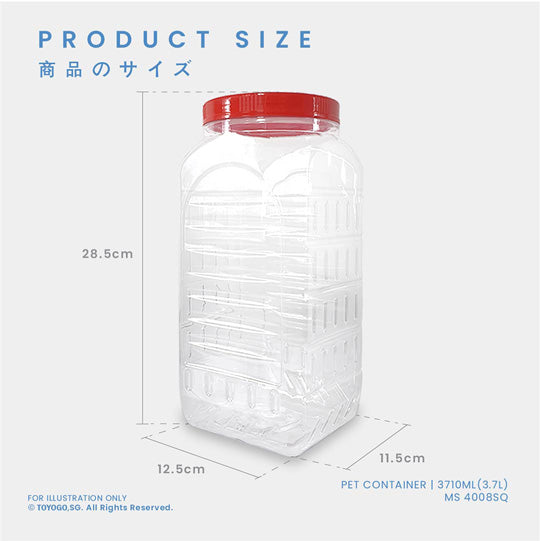 PET CONTAINER (08-4008) 36PC/PKT (MS4008SQ-36)