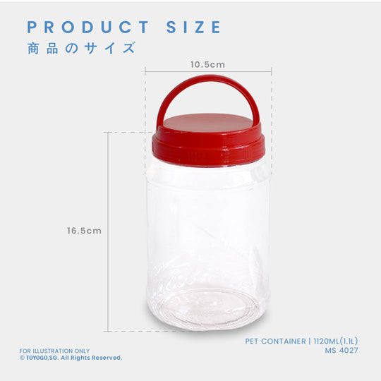 PET CONTAINER (07-4027)WITH HANDLE 60PC/PKT (MS4027-60)