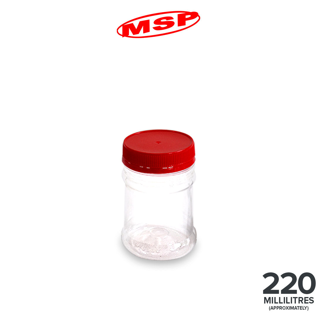 PET CONTAINER (220ML/RD) 66PC/PKT (MS220-66)