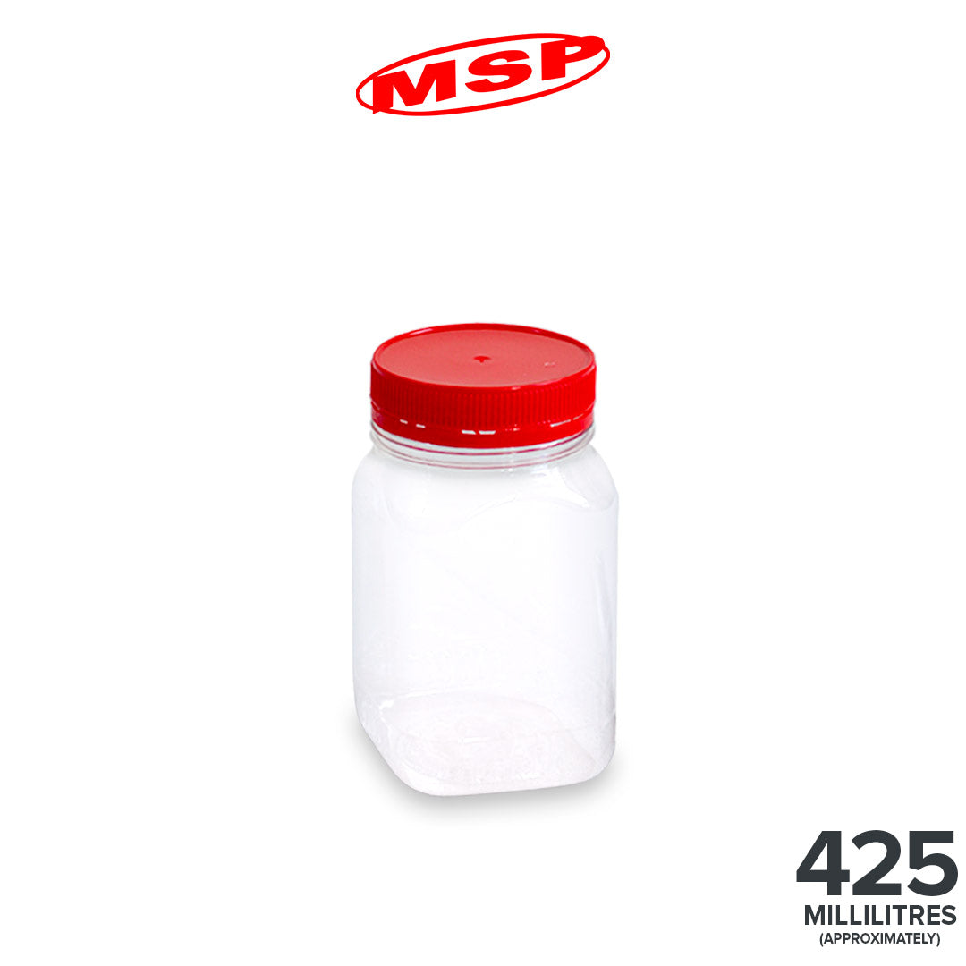 (54PC/PKT) PET CONTAINER (J425ML/SQ) (MS425-54)