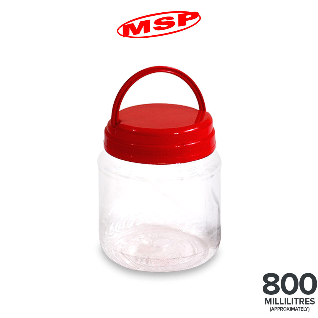 PET CONTAINER (11-800ML)WITH HANDLE(120pc/pkt) (MS800-120)