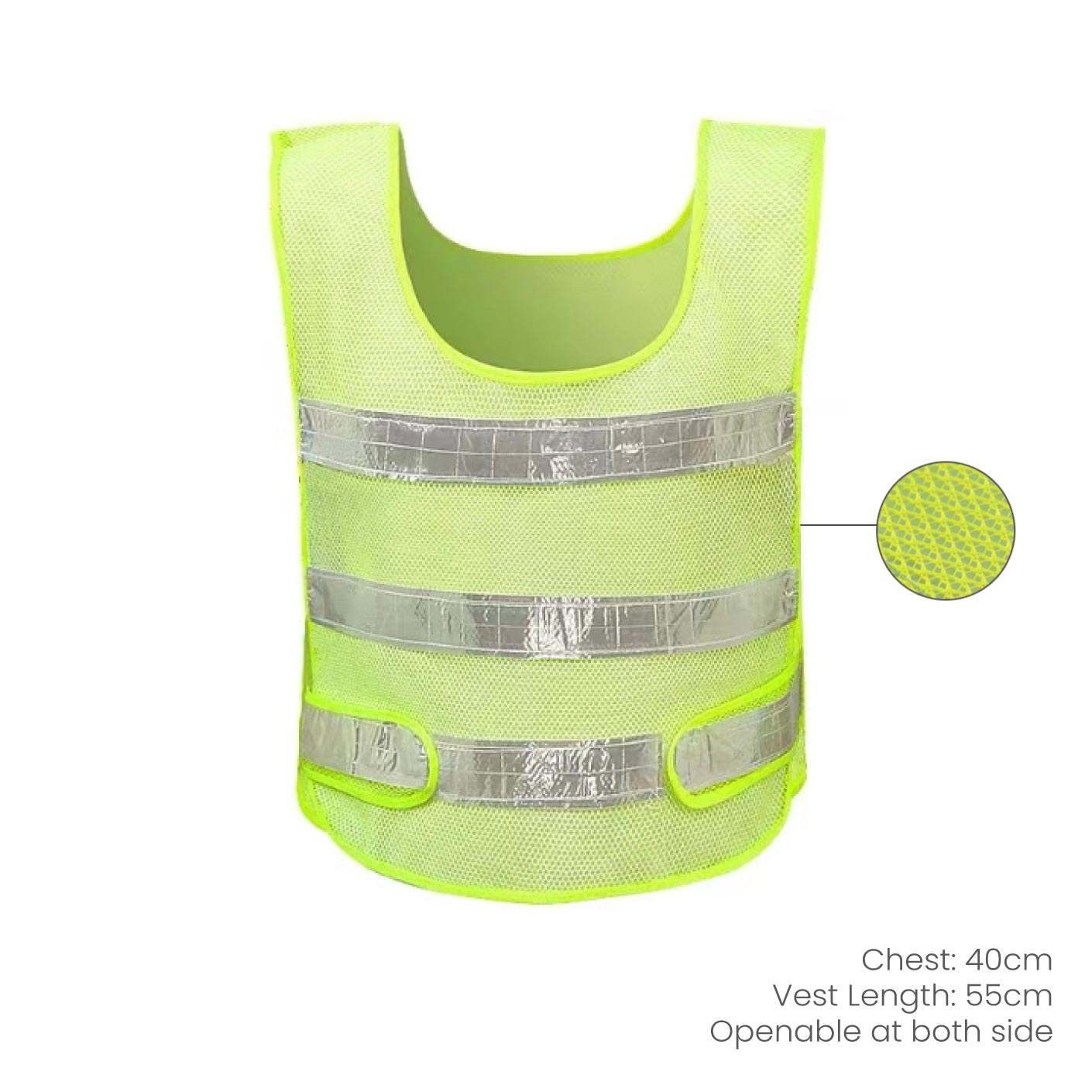 SAFETY VEST WITH REFLECTIVE STRIPES (RD NECK) (NB5000)