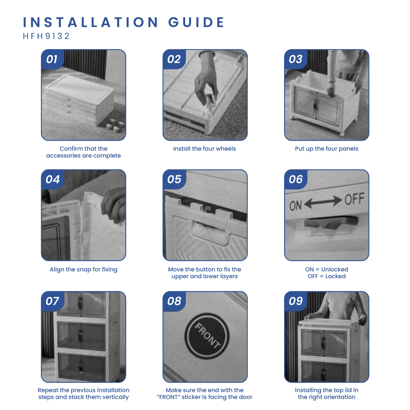4 TIER-8D-4WHEELS CABINET (HFH9132)