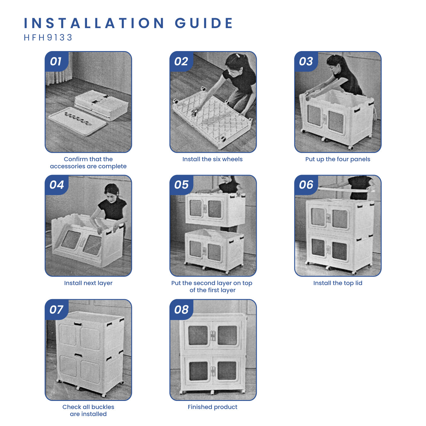 3 TIER-6D-6WHEELS CABINET (HFH9133)